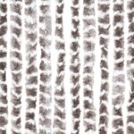 Rideau anti-mouches taupe et blanc 118x220 cm chenille – Image 3