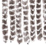 Rideau anti-mouches taupe et blanc 118x220 cm chenille – Image 4