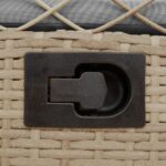 Chaises inclinables de jardin lot de 2 beige résine tressée – Image 8