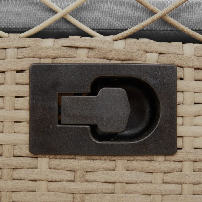 Chaises inclinables de jardin lot de 2 beige résine tressée – Image 8