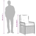 Chaises inclinables de jardin lot de 2 beige résine tressée – Image 10