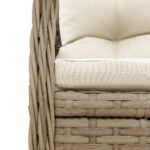 Chaises inclinables de jardin lot de 2 beige résine tressée – Image 7