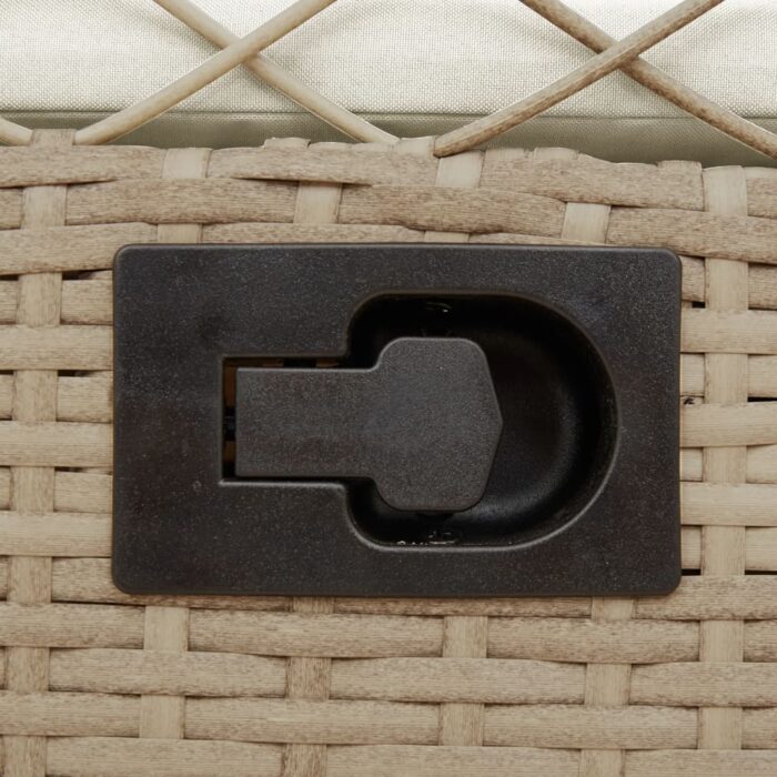 Chaises inclinables de jardin lot de 2 beige résine tressée – Image 8