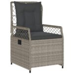 Chaises inclinables de jardin lot de2 gris clair résine tressée – Image 2