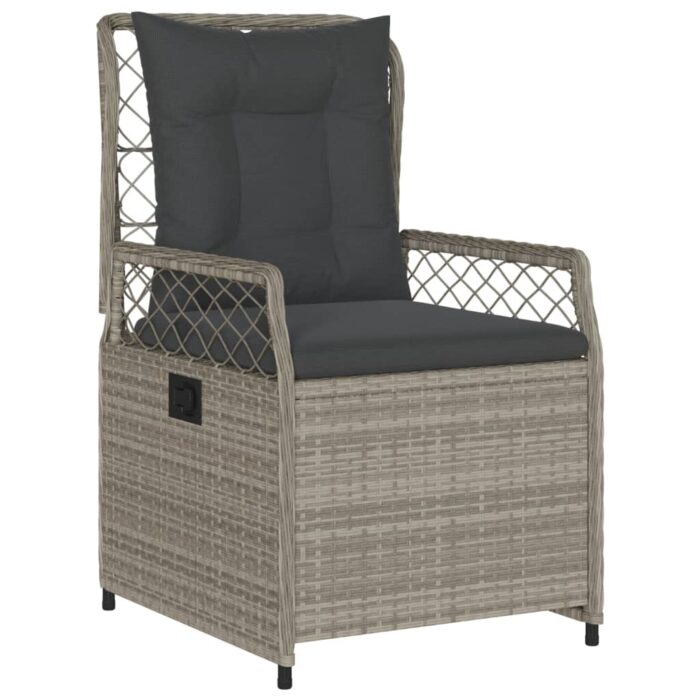 Chaises inclinables de jardin lot de2 gris clair résine tressée – Image 2