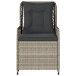 Chaises inclinables de jardin lot de2 gris clair résine tressée – Image 3