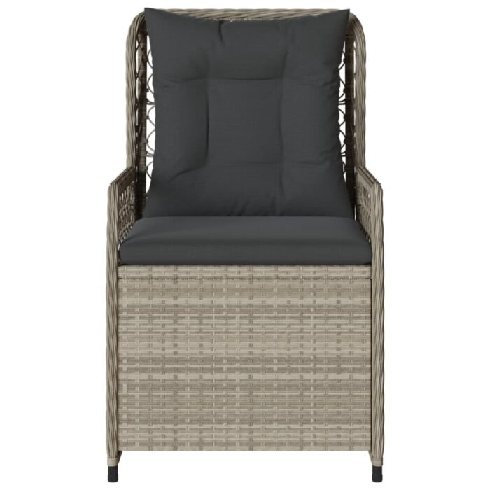 Chaises inclinables de jardin lot de2 gris clair résine tressée – Image 3