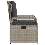 Chaises inclinables de jardin lot de2 gris clair résine tressée – Image 4