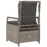 Chaises inclinables de jardin lot de2 gris clair résine tressée – Image 5