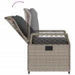 Chaises inclinables de jardin lot de2 gris clair résine tressée – Image 6