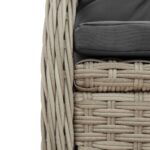 Chaises inclinables de jardin lot de2 gris clair résine tressée – Image 7