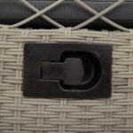 Chaises inclinables de jardin lot de2 gris clair résine tressée – Image 8