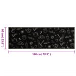 Tapis de cuisine lavable imprimé Morning noir 60x180 cm velours – Image 4