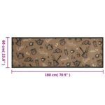 Tapis de cuisine lavable imprimé Morning brun 60x180 cm velours – Image 4
