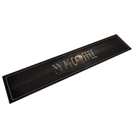 Tapis de cuisine lavable texte Coffee 60x300 cm velours
