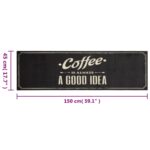 Tapis de cuisine lavable texte Coffee 45x150 cm velours – Image 4