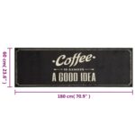Tapis de cuisine lavable texte Coffee 60x180 cm velours – Image 4