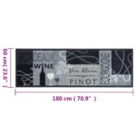 Tapis de cuisine lavable imprimé Wine gris 60x180 cm velours – Image 4