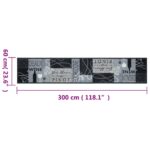 Tapis de cuisine lavable imprimé Wine gris 60x300 cm velours – Image 4