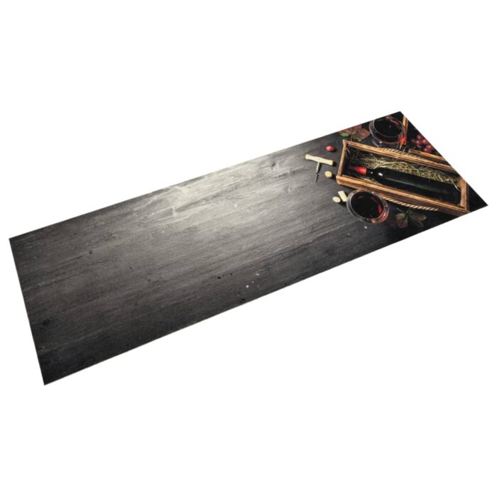 Tapis de cuisine lavable bouteille de vin 45x150 cm velours – Image 1