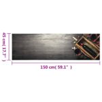 Tapis de cuisine lavable bouteille de vin 45x150 cm velours – Image 4