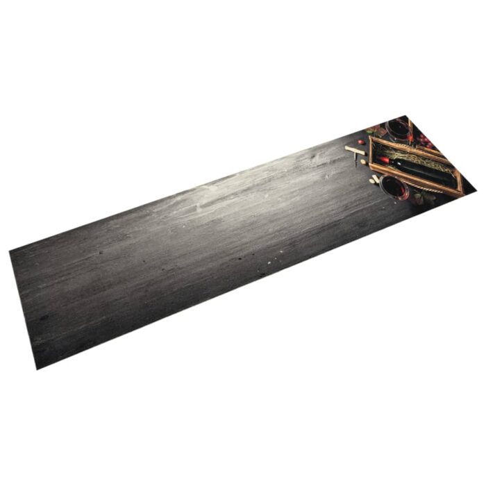 Tapis de cuisine lavable bouteille de vin 60x300 cm velours – Image 1