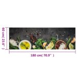 Tapis de cuisine lavable impression d'épices 60x180 cm velours – Image 4