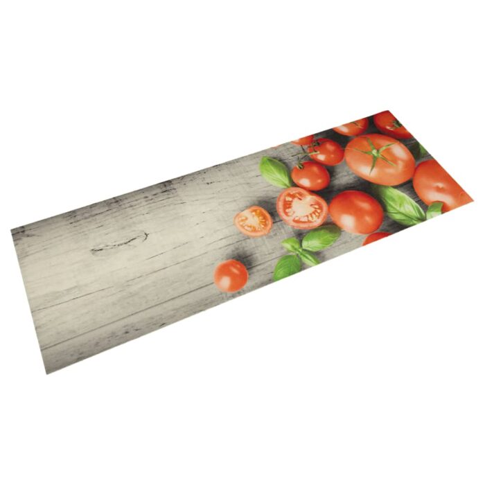 Tapis de cuisine lavable impression de tomates 45x150cm velours – Image 1