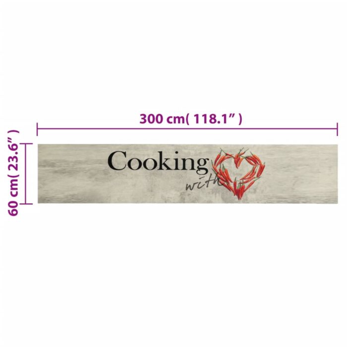 Tapis de cuisine lavable imprimé de piment Cooking 60x300 cm – Image 4