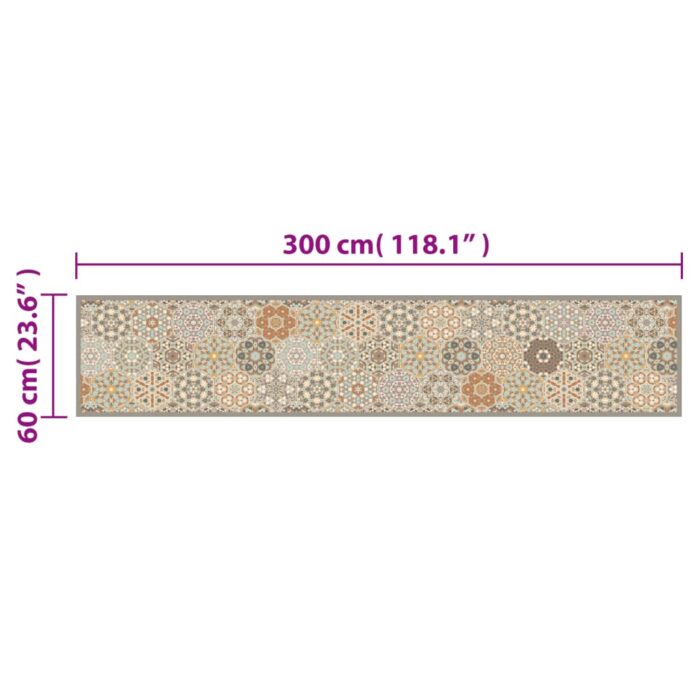 Tapis de cuisine lavable impression pastel hexagonale 60x300 cm – Image 4