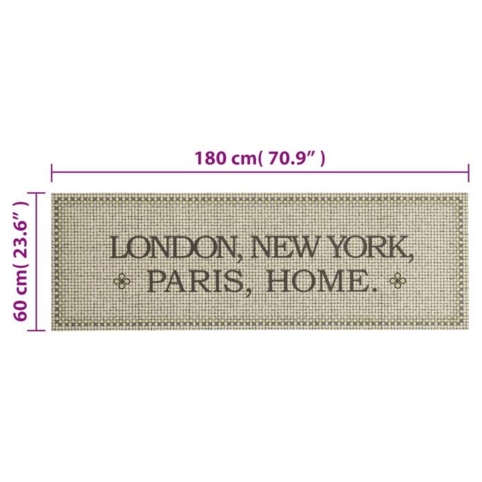 Tapis de cuisine lavable imprimé Home capitales 60x180 cm – Image 4
