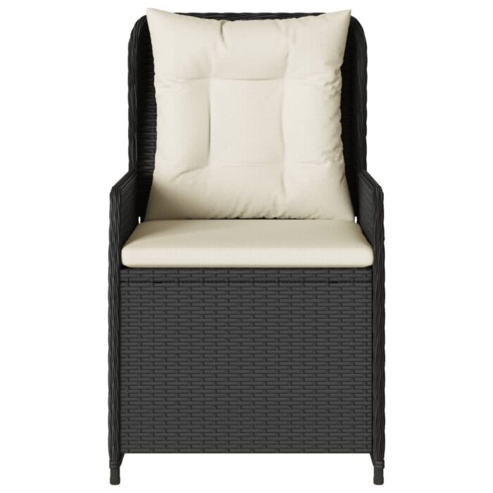 Chaises inclinables de jardin lot de 2 noir résine tressée – Image 3