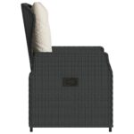 Chaises inclinables de jardin lot de 2 noir résine tressée – Image 4