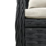 Chaises inclinables de jardin lot de 2 noir résine tressée – Image 7