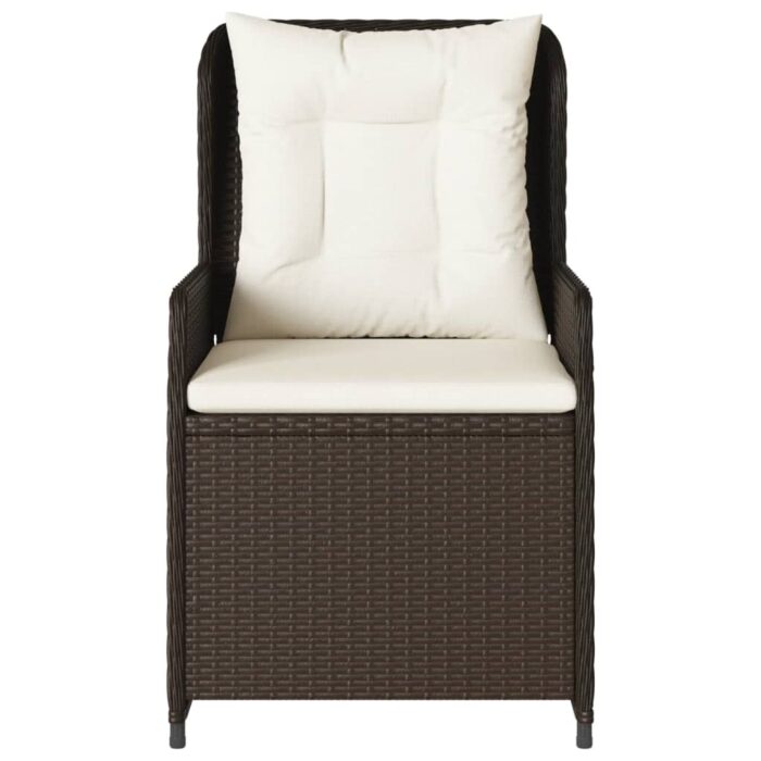Chaises inclinables de jardin lot de 2 marron résine tressée – Image 3