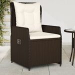 Chaises inclinables de jardin lot de 2 marron résine tressée