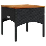 Salon de jardin 3 pcs avec coussins noir résine tressée – Image 5