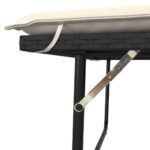 Banc de jardin avec coussins et repose-pied noir résine tressée – Image 7