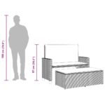 Banc de jardin avec coussins et repose-pied noir résine tressée – Image 9