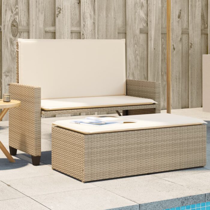 VXL8721012920361_m_en_hd_1.jpg Banc de jardin et coussins et repose-pied beige résine tressée – Image 1