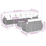 Salon de jardin avec coussins 9 pcs marron résine tressée – Image 6