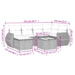 Salon de jardin avec coussins 7 pcs gris résine tressée – Image 7