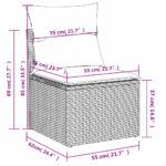 Salon de jardin avec coussins 7 pcs marron résine tressée – Image 11