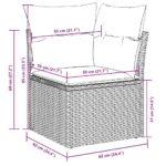 Salon de jardin avec coussins 7 pcs gris clair résine tressée – Image 11