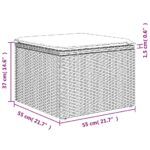 Salon de jardin 8 pcs avec coussins gris clair résine tressée – Image 11