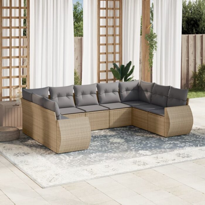 VXL8721012941502_m_en_hd_1.jpg Salon de jardin avec coussins 9 pcs beige résine tressée – Image 1