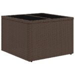 Salon de jardin 10 pcs avec coussins marron résine tressée – Image 5
