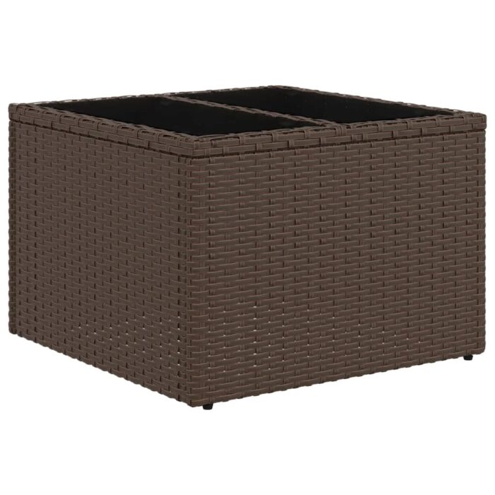 Salon de jardin 10 pcs avec coussins marron résine tressée – Image 5