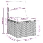 Salon de jardin avec coussins 10 pcs gris clair résine tressée – Image 11