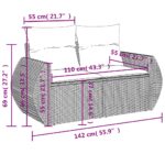 Salon de jardin 11 pcs avec coussins gris clair résine tressée – Image 11